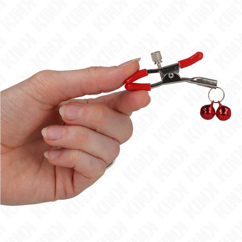 Pinza Capezzoli BDSM Kink Nipple Grip Doppia Campana — Rossa