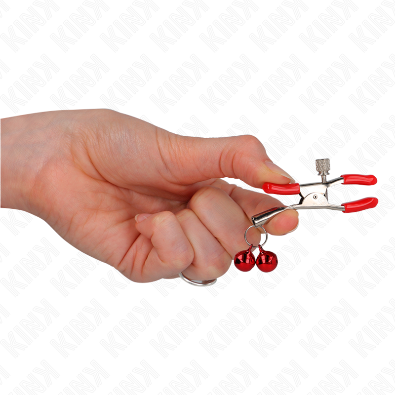 Pinza Capezzoli BDSM Kink Nipple Grip Doppia Campana — Rossa
