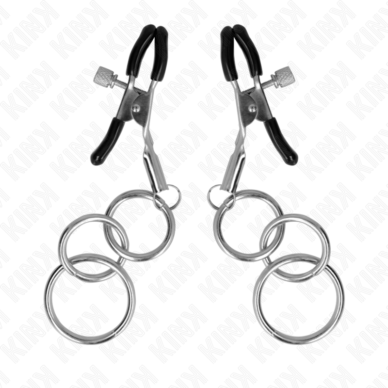 Morsetto Capezzoli BDSM Kink Nipple Grip — 3 O-Ring, 6 cm