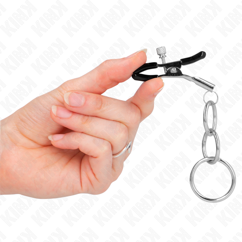 Morsetto Capezzoli BDSM Kink Nipple Grip — 3 O-Ring, 6 cm