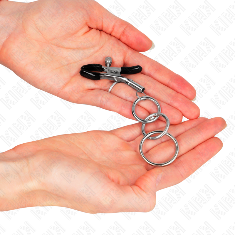 Morsetto Capezzoli BDSM Kink Nipple Grip — 3 O-Ring, 6 cm