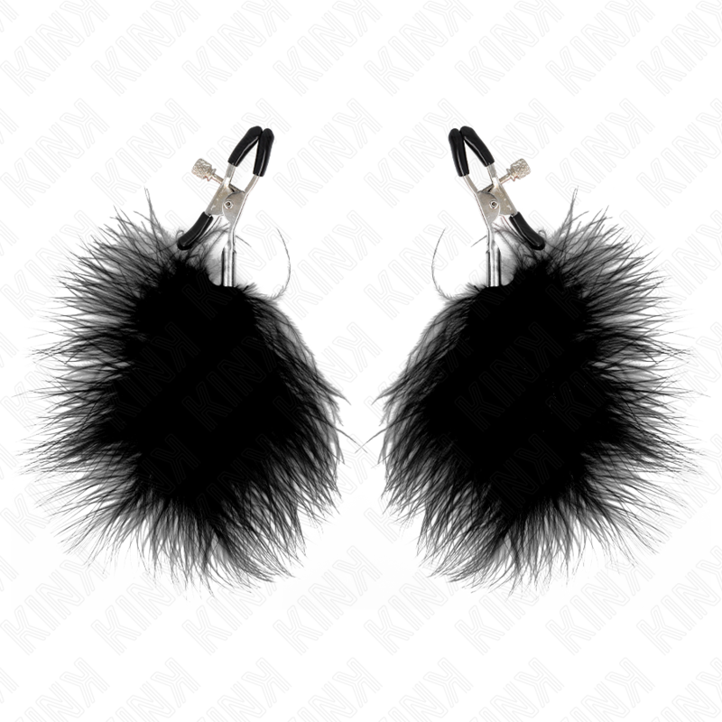 Pinza Capezzoli con Piuma KINK Nipple Grip — Nera, 7 cm