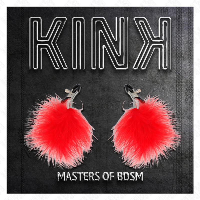 Pinza Capezzoli con Piuma KINK Nipple Grip — Rossa, 7 cm