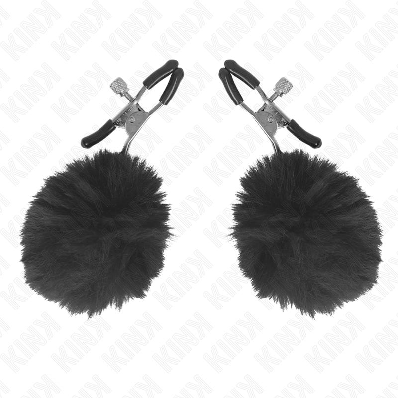 Morsetto Capezzoli BDSM Kink Nipple Grip — Sfera Ecopelliccia 6 cm