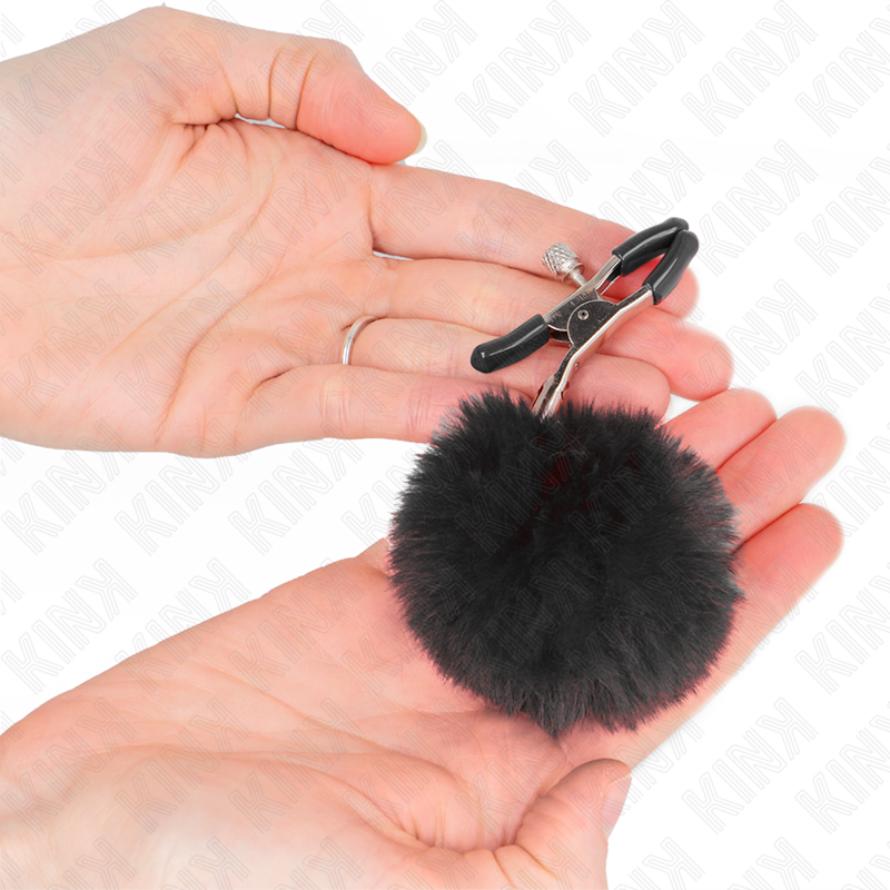 Morsetto Capezzoli BDSM Kink Nipple Grip — Sfera Ecopelliccia 6 cm
