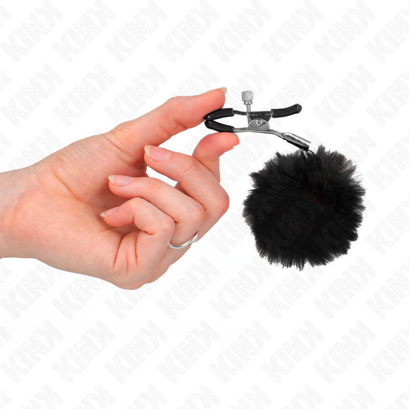 Morsetto Capezzoli BDSM Kink Nipple Grip — Sfera Ecopelliccia 6 cm
