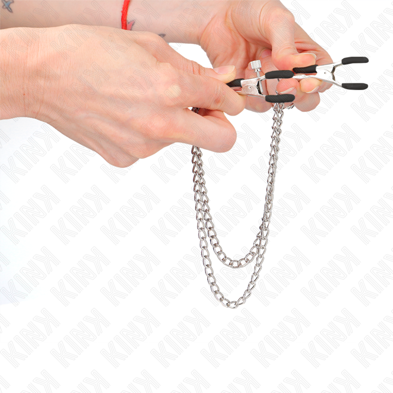 Pinze per Capezzoli con Catene KINK Nipple Grip — Argento
