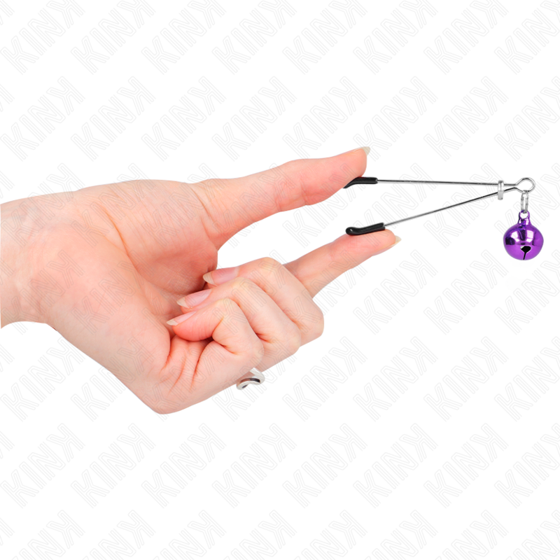 Pinze per Capezzoli BDSM Kink Nipple Grip — Campana, Viola 7 cm