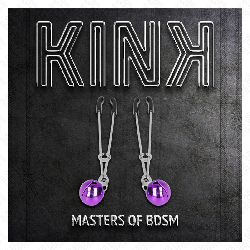 Pinze per Capezzoli BDSM Kink Nipple Grip — Campana, Viola 7 cm