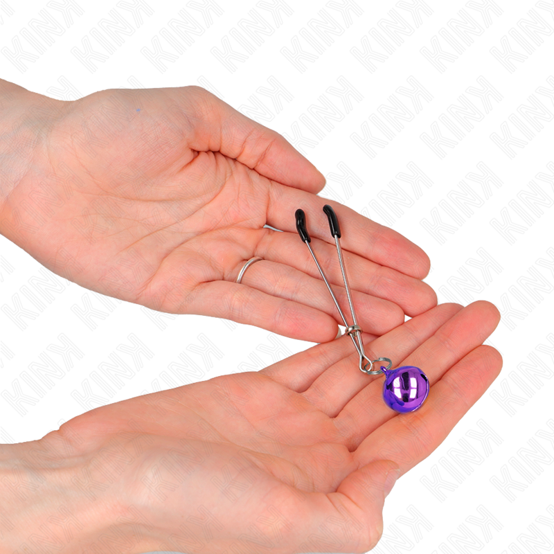 Pinze per Capezzoli BDSM Kink Nipple Grip — Campana, Viola 7 cm