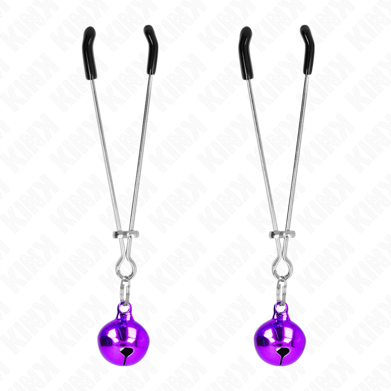 Pinze per Capezzoli BDSM Kink Nipple Grip — Campana, Viola 7 cm