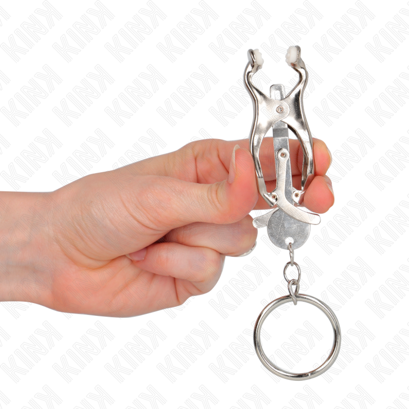 Morsetti per Capezzoli BDSM Kink — O-Ring Trifoglio Argento