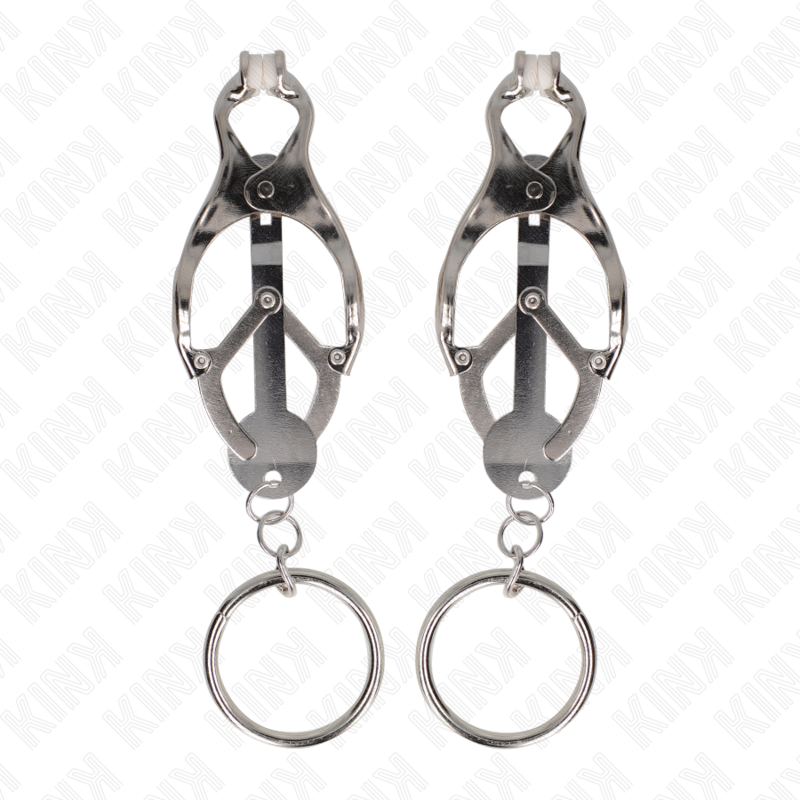 Morsetti per Capezzoli BDSM Kink — O-Ring Trifoglio Argento