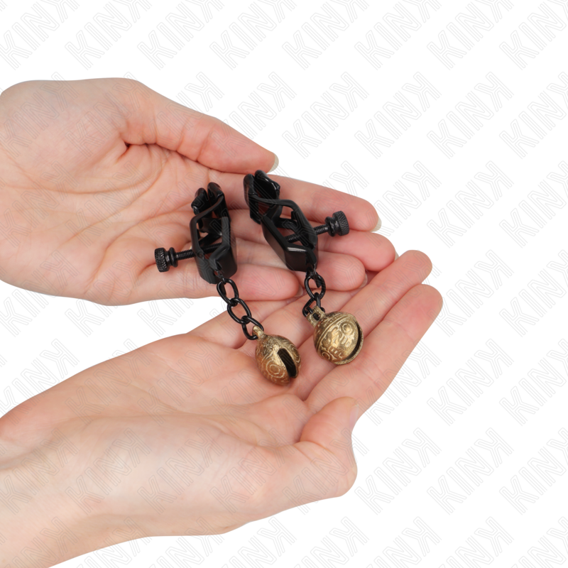 Morsetti per Capezzoli BDSM Kink Bell Jaw — Nero 7 cm