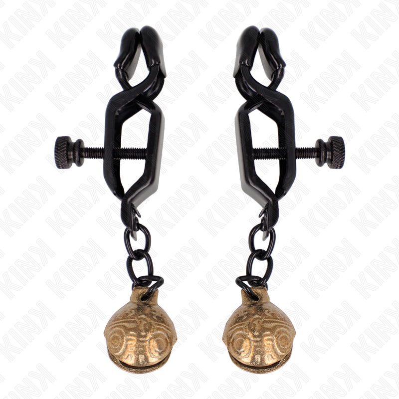 Morsetti per Capezzoli BDSM Kink Bell Jaw — Nero 7 cm
