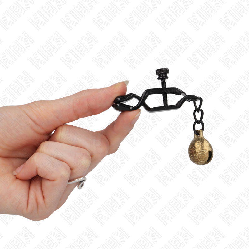 Morsetti per Capezzoli BDSM Kink Bell Jaw — Nero 7 cm