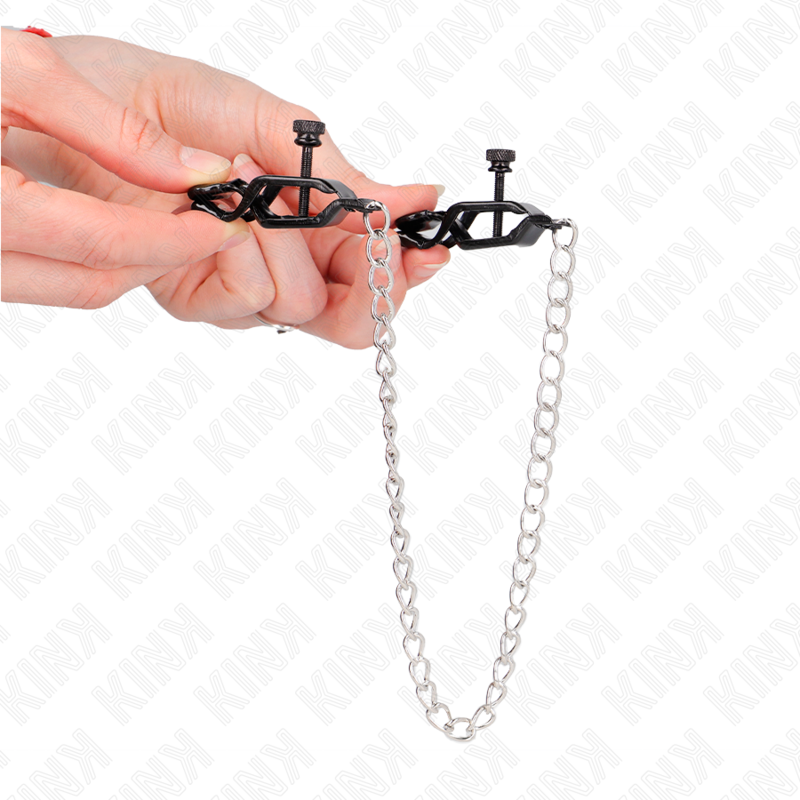 Morsetti per Capezzoli a Catena BDSM Kink — Argento, 30 cm