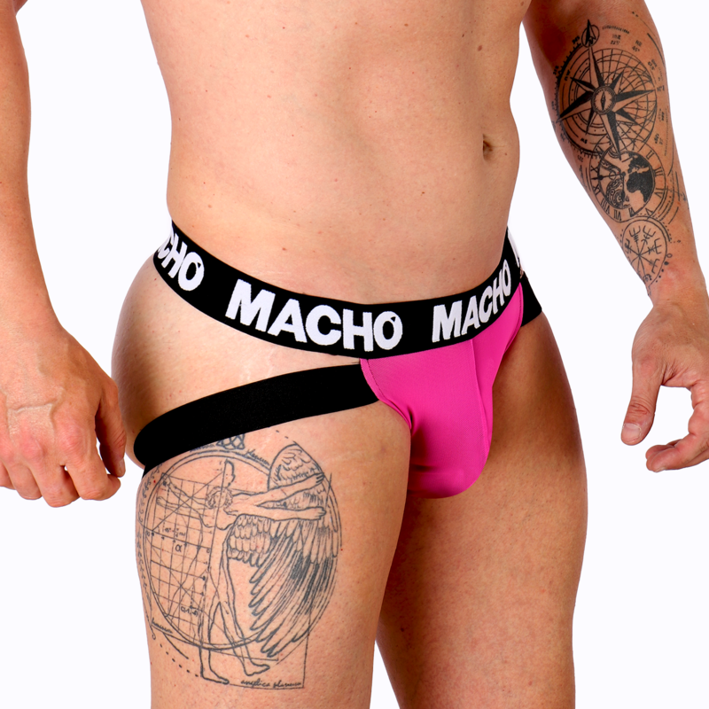 Jockstrap Uomo Macho MX28FR — Lycra Elastan, Rosa Neon, S