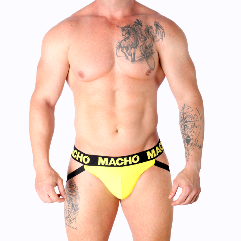 Sospensorio Jock Strap Lycra Macho MX25A — Giallo, Taglia M