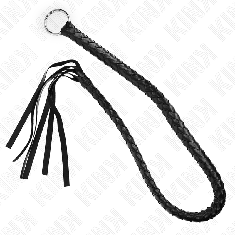 Frusta BDSM con Anello Kink Impact — Nera 65 cm