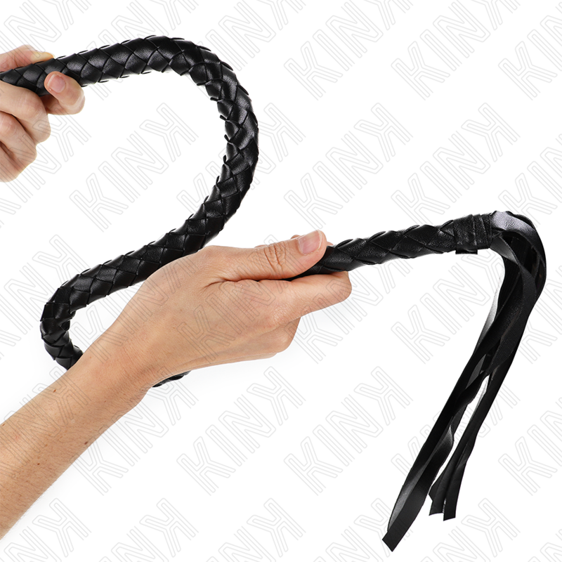 Frusta BDSM con Anello Kink Impact — Nera 65 cm