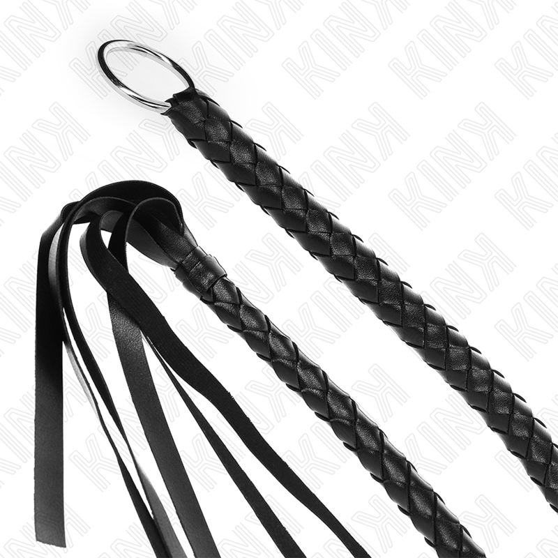 Frusta BDSM con Anello Kink Impact — Nera 65 cm