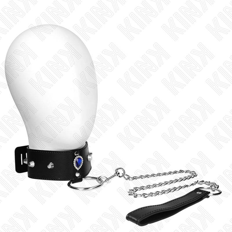 Collare BDSM con Strass Kink — Regolabile, Blu