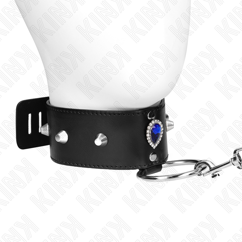 Collare BDSM con Strass Kink — Regolabile, Blu