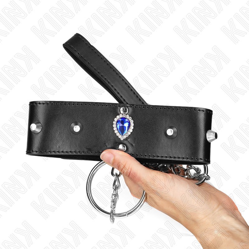 Collare BDSM con Strass Kink — Regolabile, Blu
