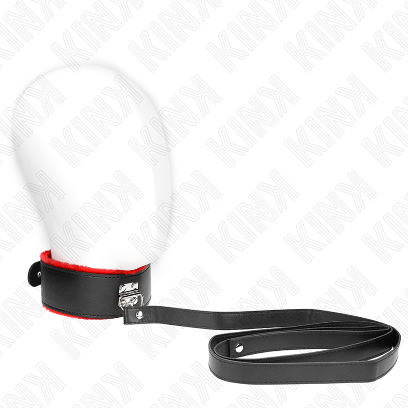 Collare BDSM con Cintura Kink — Pelle, Regolabile, Rosso