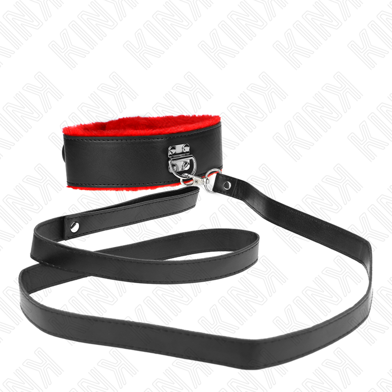 Collare BDSM con Cintura Kink — Pelle, Regolabile, Rosso