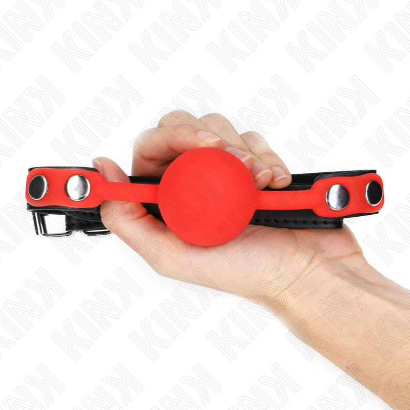 Gag Ball BDSM Kink — Silicone Rosso, Ø 4 cm