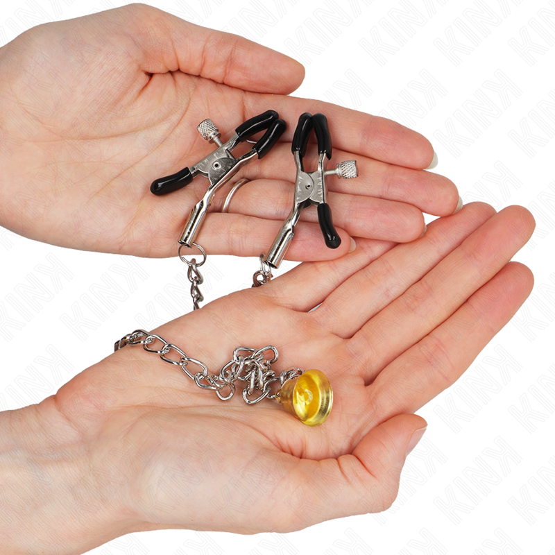 Pinze per Capezzoli a Catena KINK Nipple Grip — Pendente Corno