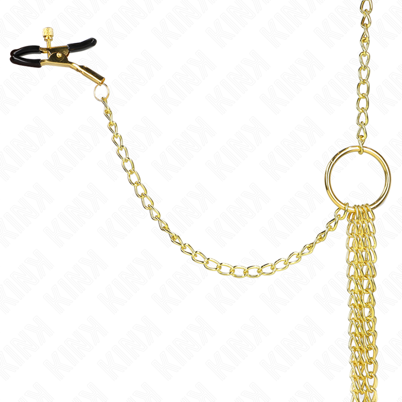 Morsetti Capezzoli e Clitoride Regolabili Kink — Oro, 4 Pz