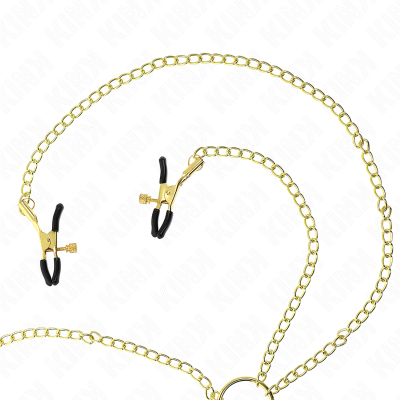 Morsetti Capezzoli e Clitoride Regolabili Kink — Oro, 4 Pz