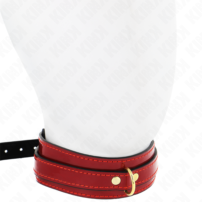 Collare BDSM Regolabile Kink — Rosso Vino con Dettagli Oro