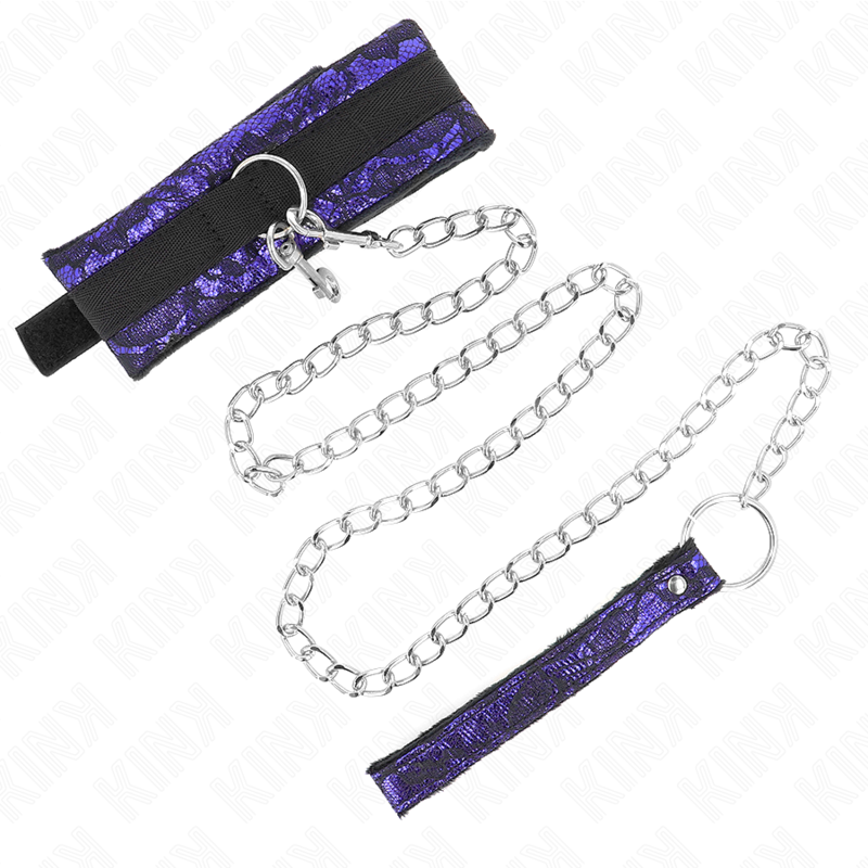 Collare BDSM con Cintura Kink — Velluto e Nylon, 105 cm