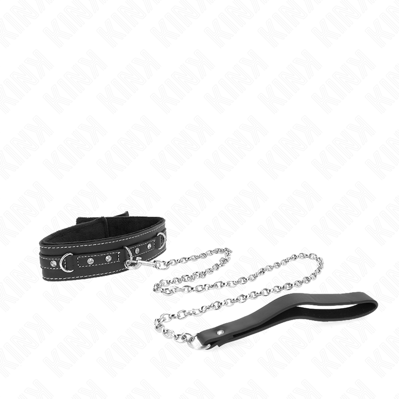 Collare BDSM con Cintura Kink — PVC, Rivetti Strass 41.5 cm