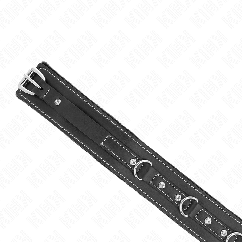 Collare BDSM con Cintura Kink — PVC, Rivetti Strass 41.5 cm