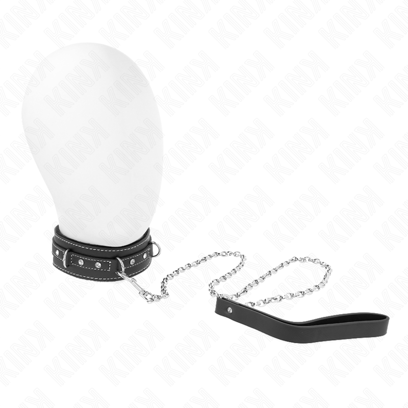 Collare BDSM con Cintura Kink — PVC, Rivetti Strass 41.5 cm
