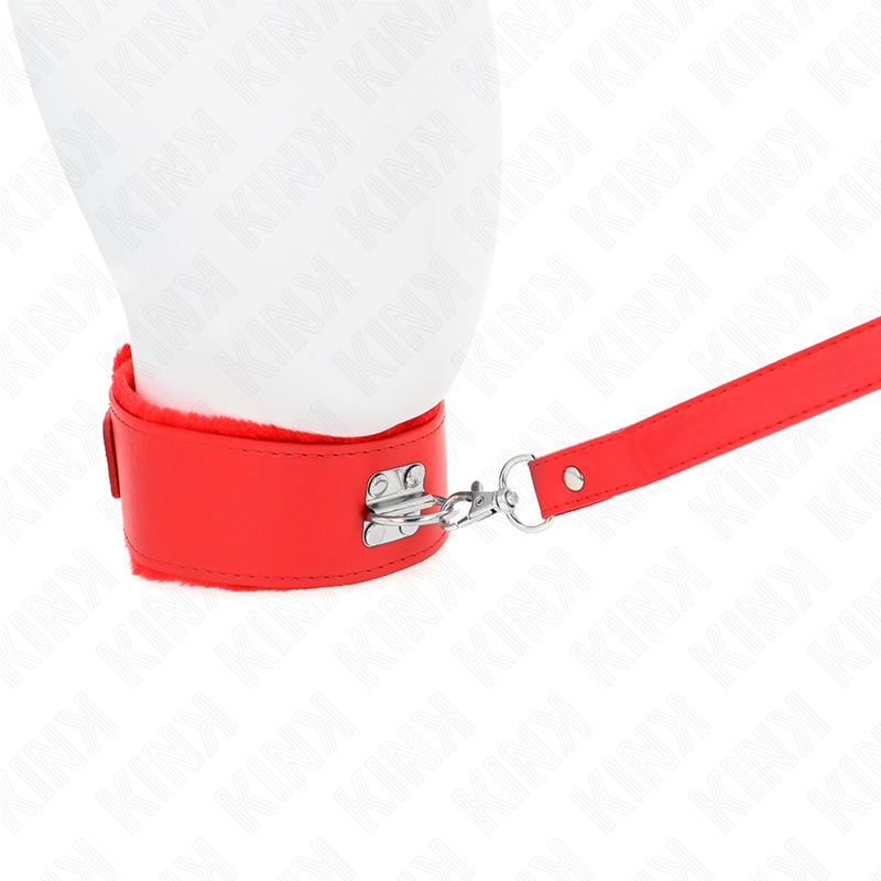Collare BDSM con Guinzaglio Kink — Borchie Argento, Rosso