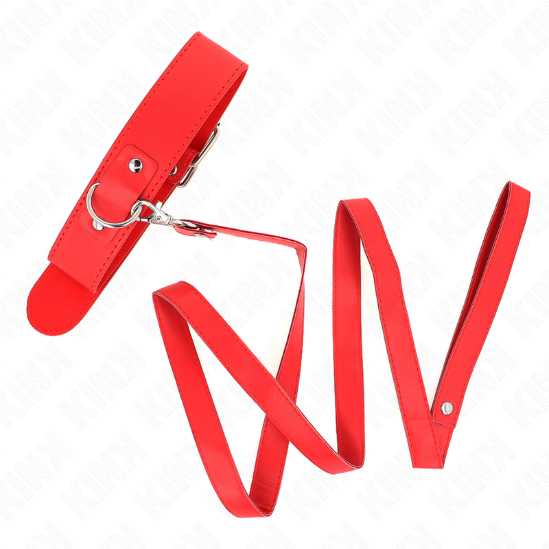 Collare BDSM con Cintura Kink — Cinturino Regolabile, Rosso