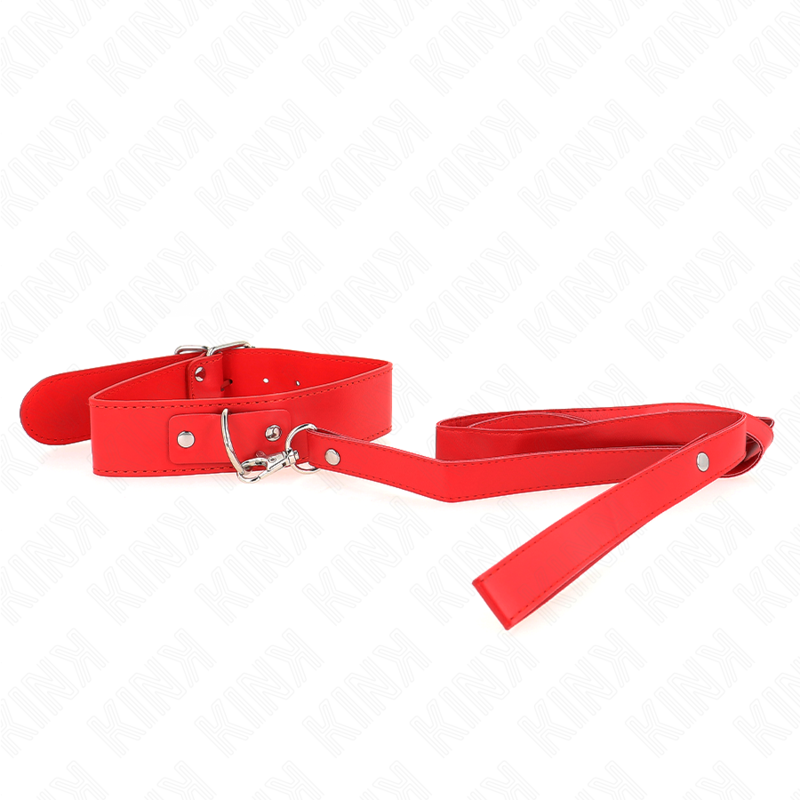 Collare BDSM con Cintura Kink — Cinturino Regolabile, Rosso