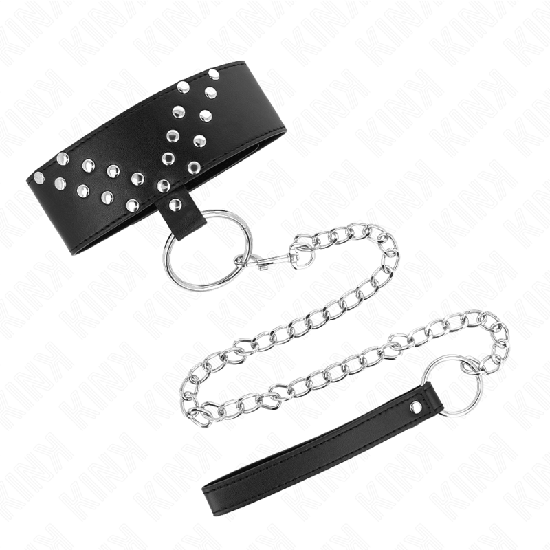Collare BDSM con Cintura Kink — Regolabile, con Rivetti
