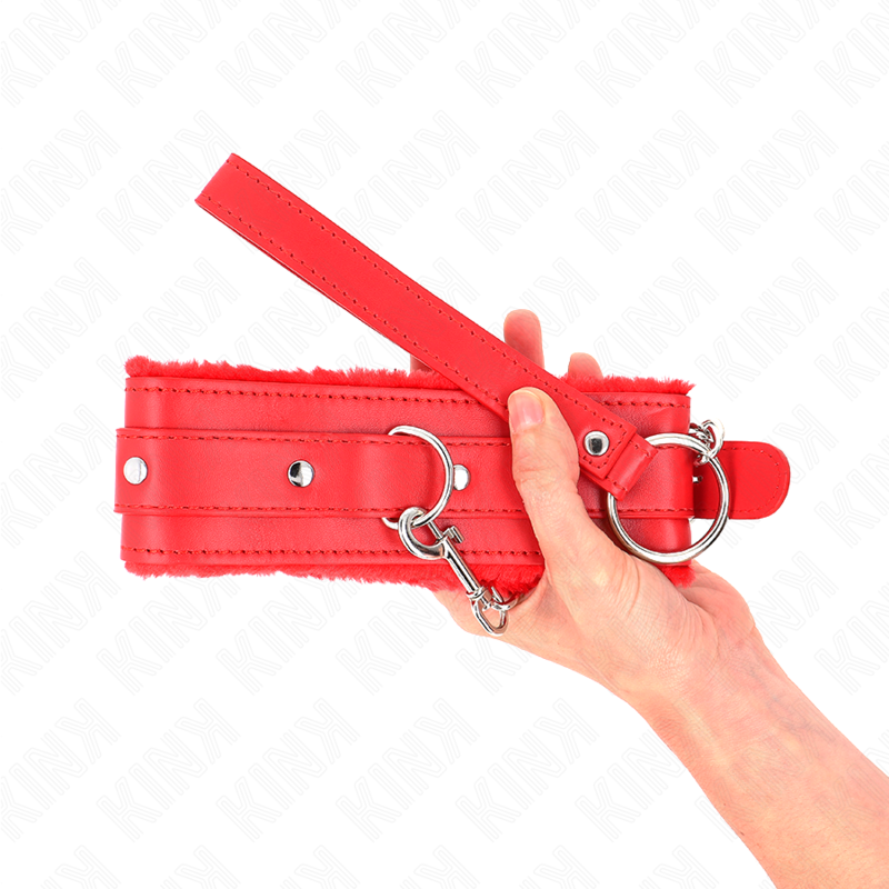 Collare BDSM con Guinzaglio Kink — Regolabile, Rosso