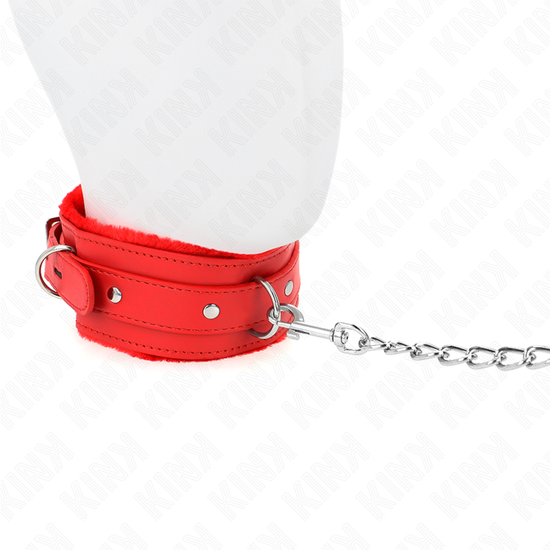 Collare BDSM con Guinzaglio Kink — Regolabile, Rosso