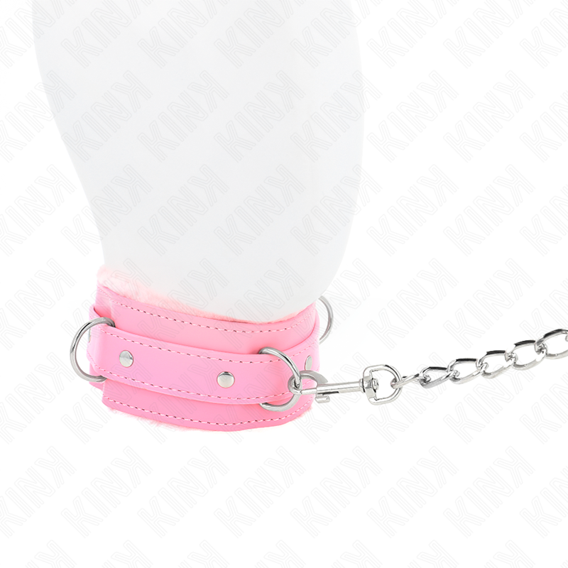 Collare BDSM con Guinzaglio Kink — Rosa, 36-42 cm