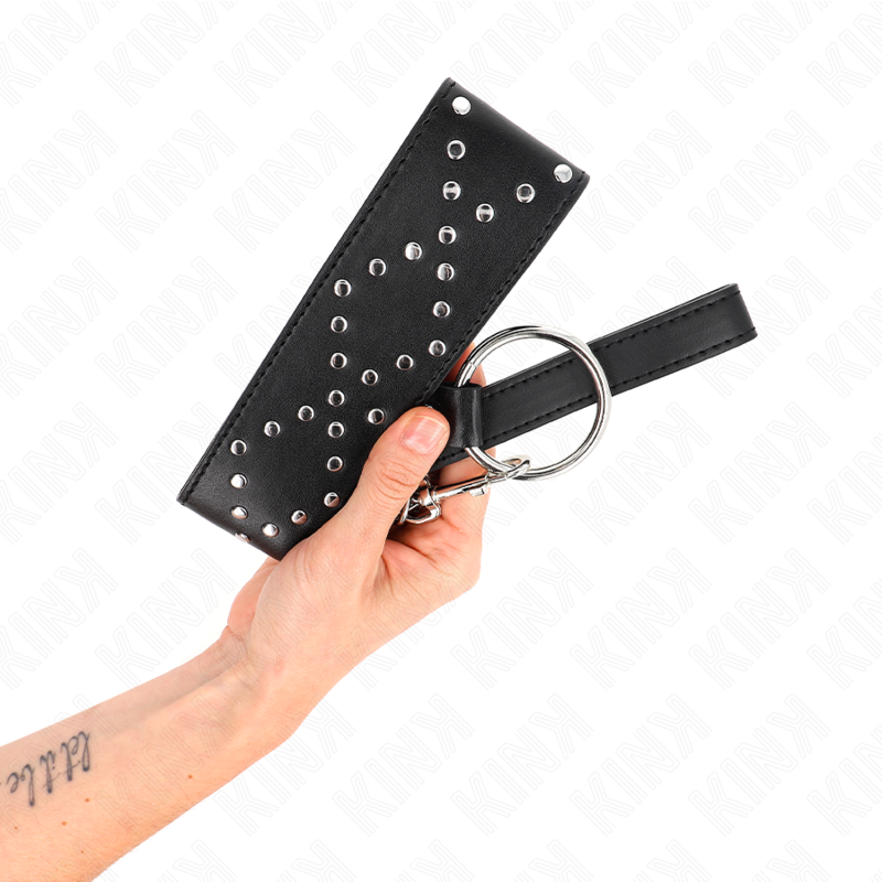 Collare BDSM con Guinzaglio Kink — Borchie Argento, Regolabile