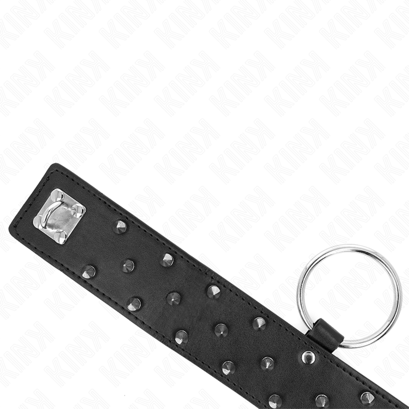 Collare BDSM con Guinzaglio Kink — Borchie Argento, 36-43 cm