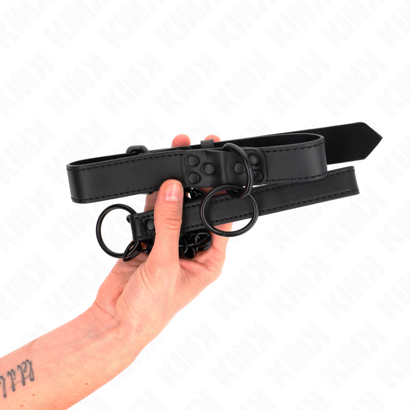 Collare BDSM con Guinzaglio Kink — Regolabile, 65 cm